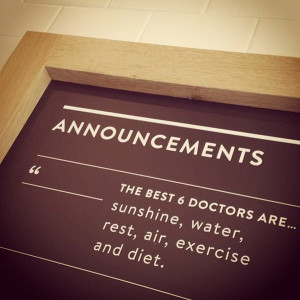 ... best 6 doctors are... Sunshine, water, rest, air, exercise and diet