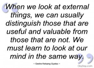 when we look at external things geshe kelsang gyatso