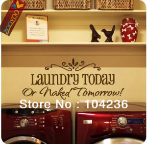 Laundry-Today-Or-Naked-English-Quote-Vinyl-Wall-Art-Decals-Window-Car ...