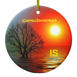 Consciousness Is..Tree in Solitude, Emerson Quote Christmas Ornaments