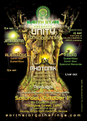 UNITY CONSCIOUSNESS psychedelic party flyer by Andrei Verner