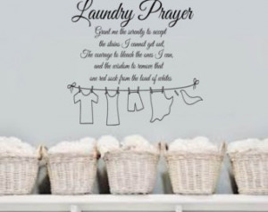Laundry Prayer Grant me the SERENIT Y Home VInyl Wall Lettering Quotes ...