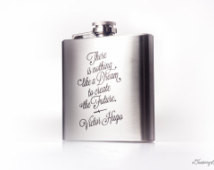 ... - Victor Hugo - Quote flask - 6oz or 8oz Engraved Liquor Hip Flask