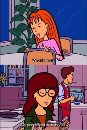 Daria, seen in the bottom panel wearing glasses, had a sharp wit and ...