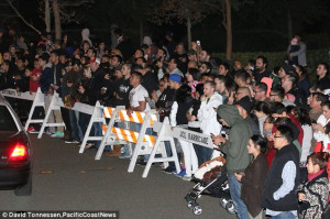 Mourning: People gather to pay respect at the crash site