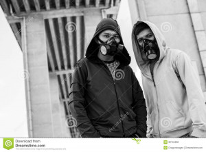 Black And White Gas Masks