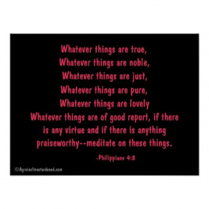 Think on these things Bible Quotes Prayer Print