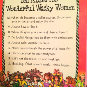 Wonderful wacky women rules .....