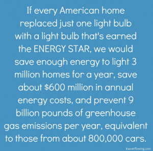... in your home?!! Have you switched to ENERGY STAR light bulbs, yet