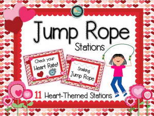 Heart-themed jump rope stations to use in February! Use with Jump Rope ...