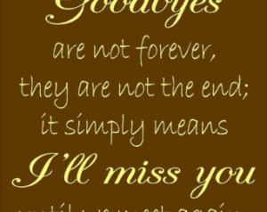 Goodbyes are not forever - Quote - Vinyl Wall Decal ...