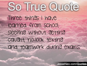 Three things I have learned from school: sleeping without getting ...