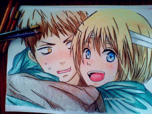 Armin and Jean (Snk) Pinning this to art because it's freaking amazing ...