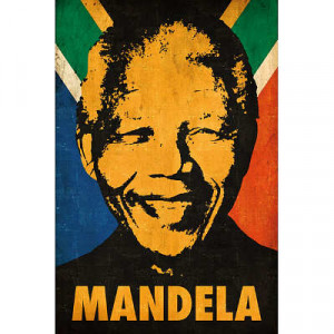 Nelson Mandela Stencil Pop Art Poster