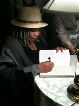 Prize-winning author Toni Morrison signed her newest book 