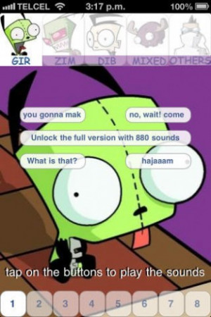 Gir Invader Zim Dib Gaz - 880 Sounds And Quotes soundboard free ...