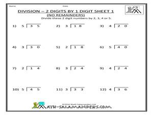 Digit by 3 Digit Division No Remainders