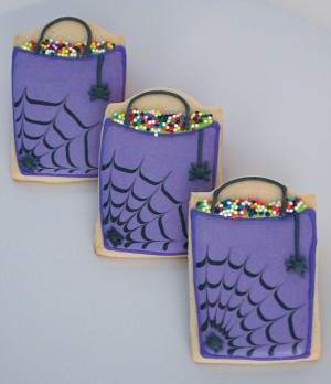 ... Halloween Trick-or-Treat Bag Sugar Cookies with Royal Icing Spiders