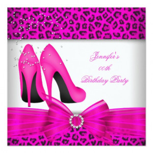 Hot Pink High Heel Shoe Leopard Birthday Party 2 5.25