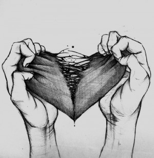 love drawing Illustration art Black and White sad Cool creepy heart ...