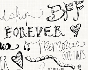 Doodles BFF Best Friends Fo rever, Just Between Friends Clip art ...