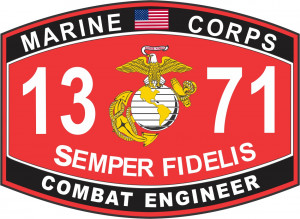 Combat Engineer Marine Corps MOS 1371 USMC Military Decal