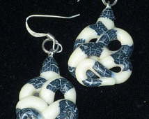 ... Costume Je welry Snakes Creepy Crawley Snake earrings Polymer clay