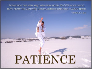 ... but I fear the man who has practiced one kick 10,000 times. Bruce Lee