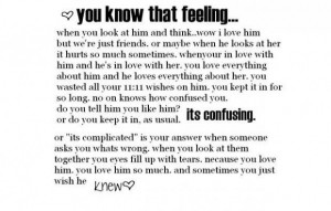 ... hurts so much sometimes. when your in love with him and he's in love