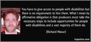 access to people with disabilities but there is no requirement to hire ...