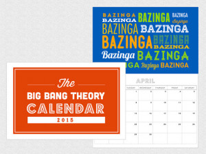 2015 Big Bang Theory TV Show Typography Quotes Wall Calendar - Printed ...