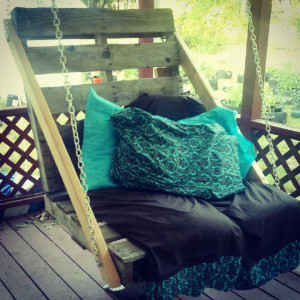 Porches Swings Mad, Diy Porches, Porch Swings, Swings Chairs, Pallet ...