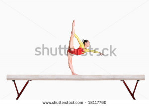Gymnast Balance Beam Stock