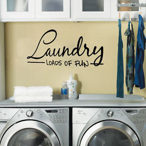 Wall-Sticker-Decal-Quote-Vinyl-Art-Lettering-Laundry-Room-Loads-of-Fun