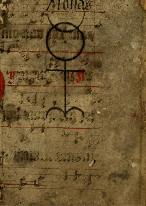 Cover of a copy of John Dee’s Monas Hieroglyphica, recycled from an ...