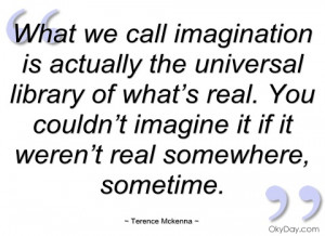 what we call imagination is actually the terence mckenna