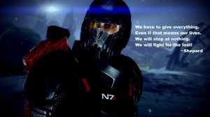 Shepard visiting the crash site of the Normandy in Mass Effect 2 ...