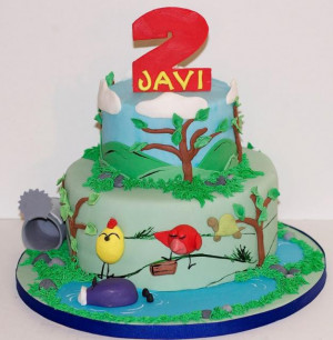 Two+tier+round+bird-theme+birthday+cake+for+2-year-old.JPG