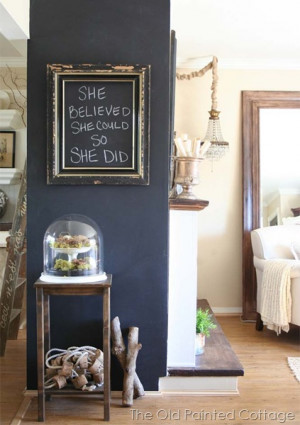 Beautiful Chalkboard wall with a quote to remember by The Old Painted ...