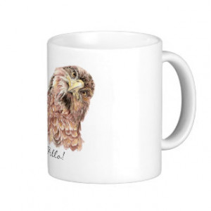 Cute Bird Saying Hi, Hello, Funny Animal Classic White Coffee Mug