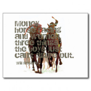 Will Rogers Horse Racing Quote Postcards