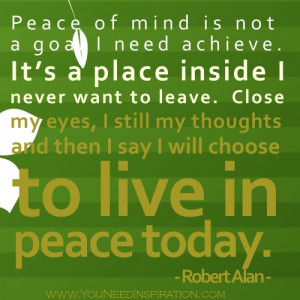 Peace of mind quote – live in peace today