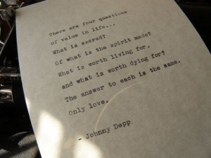 Johnny Depp Quote Handtyped on Vintage Typewriter by DaysLongPast