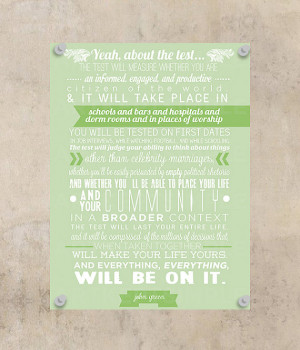 INSTANT DOWNLOAD John Green Crash Course Quote Poster **New Size!**