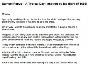 Examples of diary entries for: A Day in the Life of Samuel Pepys (not