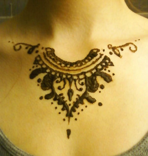 Collar Bone Henna Tattoo We Heart It Picture