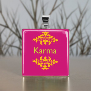 Karma Necklace - Yoga Necklace - Karma Pendant - Quote Necklace