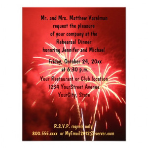 Rehearsal Dinner Fireworks Personalized Announcement