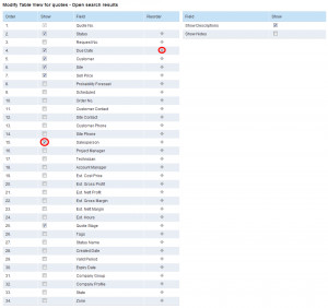 Quotes – Modify Table View
