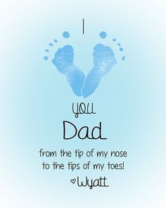 Personalized Baby Footprint Art Print – I love you Daddy – Great ...